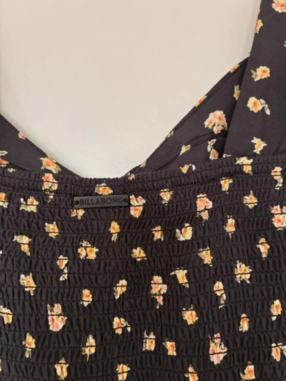 Billabong Black Dress with Yellow Floral Print - Picture 5 of 6
